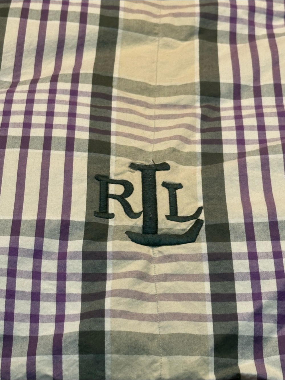 Ralph Lauren Navy and Gold Care Label Tag